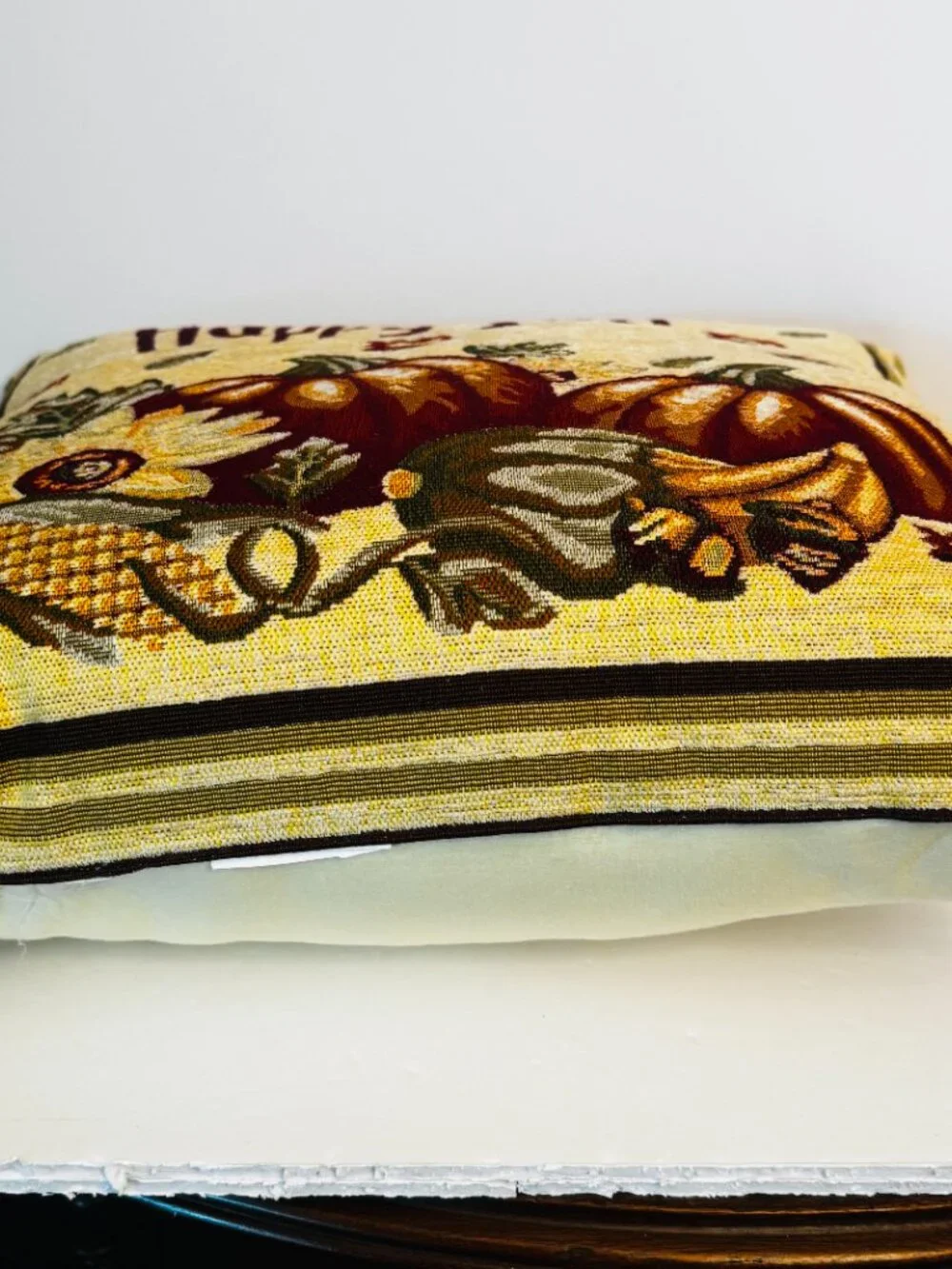 Thanksgiving Happy Fall Decorative Tapestry Throw Pillow 16x16